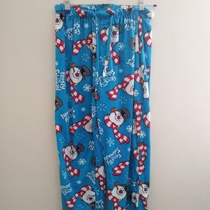 Frosty the Snowman blue pajama pants, M